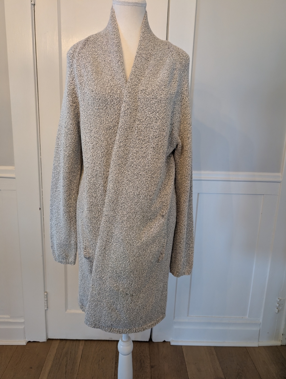 Community Cozy Open-Front Bouclé Cardigan — Light Heathered Beige